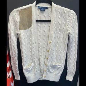 Ralph  Lauren Women’s Cable Knit With Suede Patch